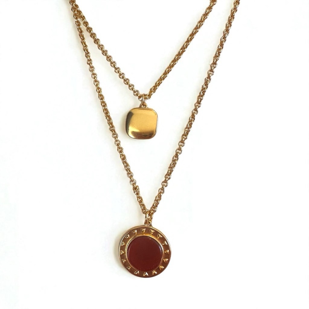 J. Crew Gold NWOT Layered Locket Charm Necklace - Picture 3 of 6